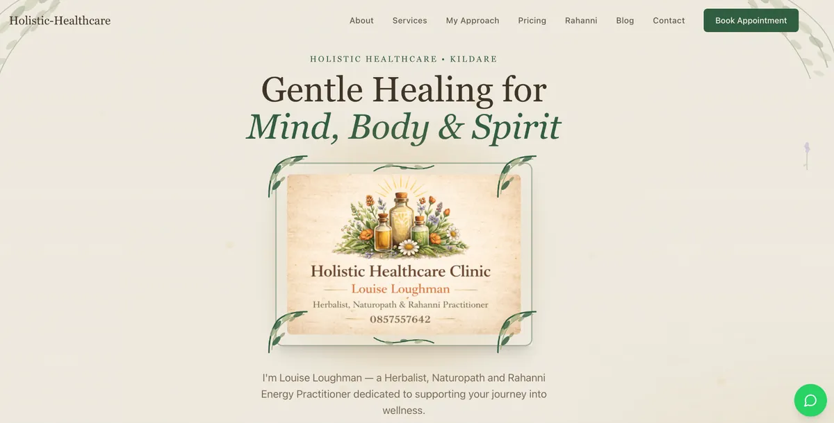 Holistic Healthcare Clinic website preview