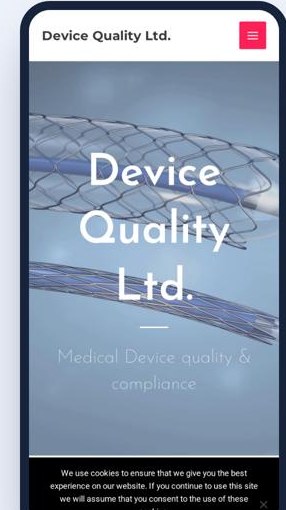Device Quality Ltd. old website on mobile - cramped hero